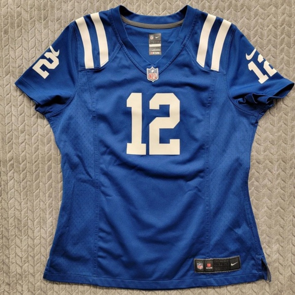 Nike On Field NFL Jersey Womens Size‎ Large Blue Indianapolis Colts Luck #12